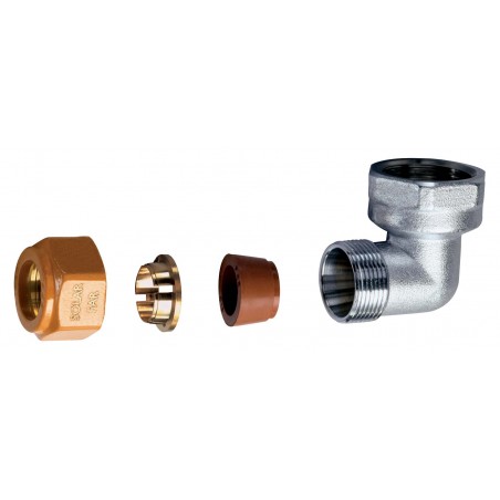 SOLARFAR - GOMITO FEMMINA 3/4'  COMPLETO DI KIT PER TUBO Ã˜ 22