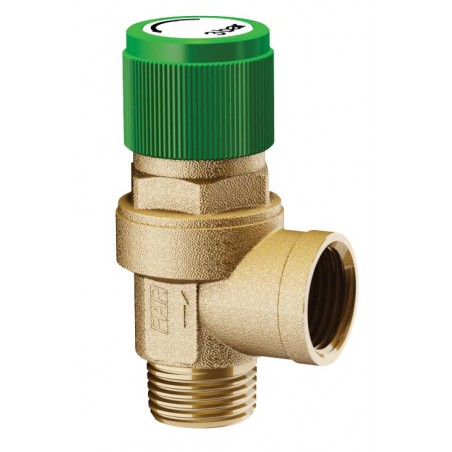 VALVOLA DI SICUREZZA GIALLA 6 BAR 1/2' MASCHIO X 1/2' FEMMINA