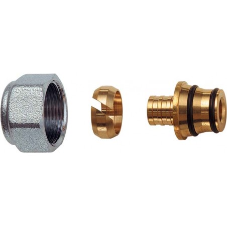 ADATTATORE TUBO PLASTICA 16x2,2 CALOTTA CROMATA